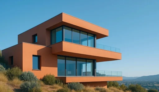 Modern hillside home with panoramic views